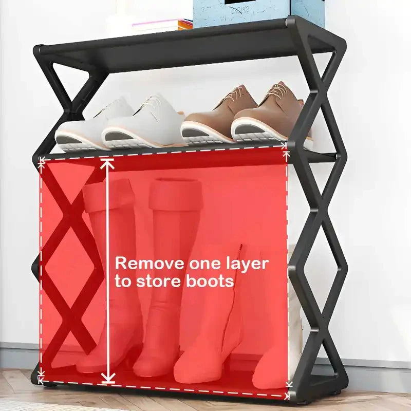 4-Tier Foldable Shoe Rack – Space-Saving Shoe Organizer