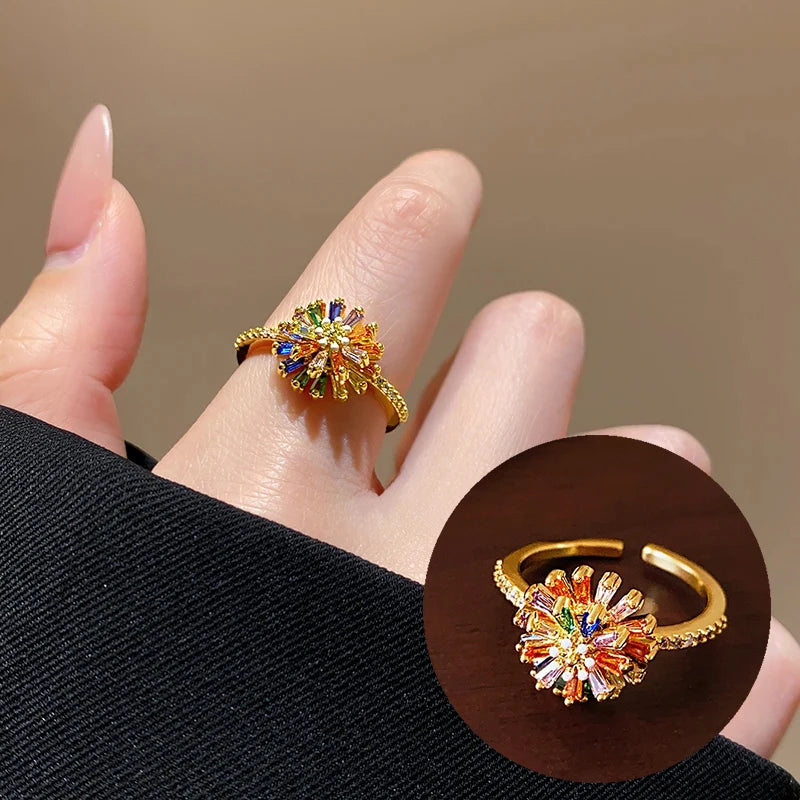 Women's Geometric Rhinestone Ring – Elegant Minimalist Fashion Jewelry
