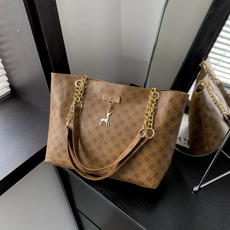 Women's Soft Leather Large Capacity Shoulder Tote Bag