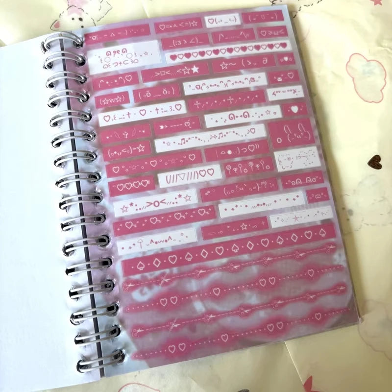 Cute Pink Aesthetic Sticker Book for Journals & Planners