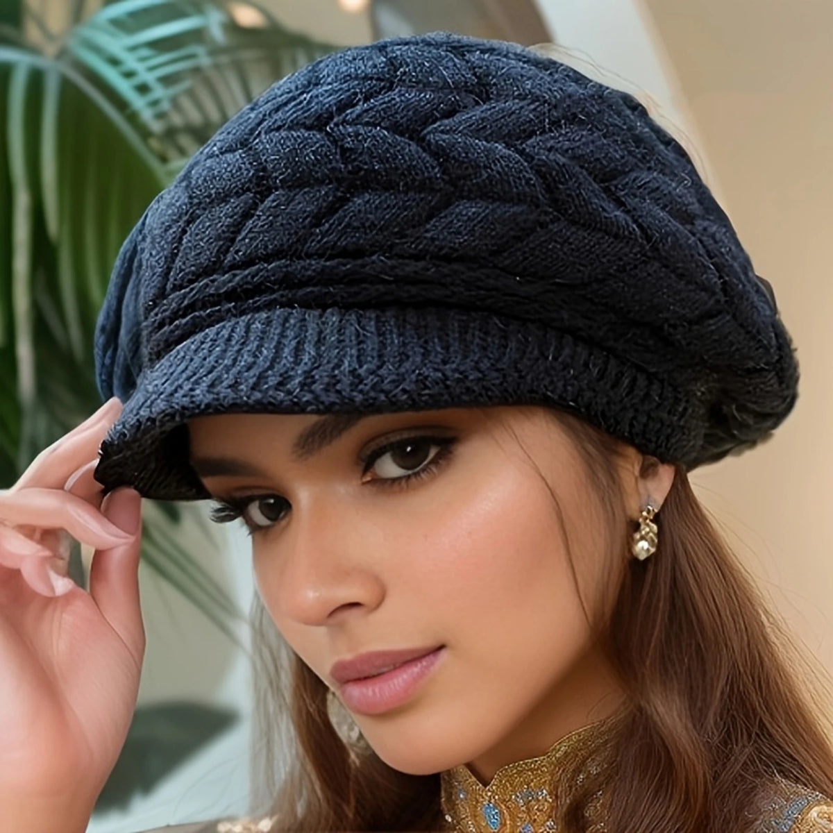 Women's Warm Knitted Winter Hat – Retro Casual Knit Cap