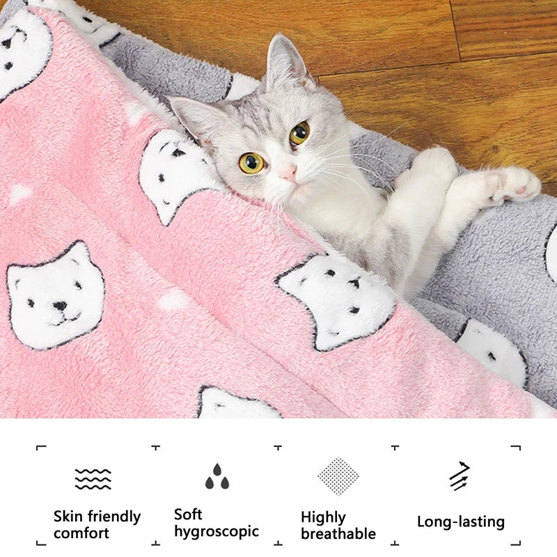 Cozy Flannel Sleeping Mat for Cats & Small Dogs