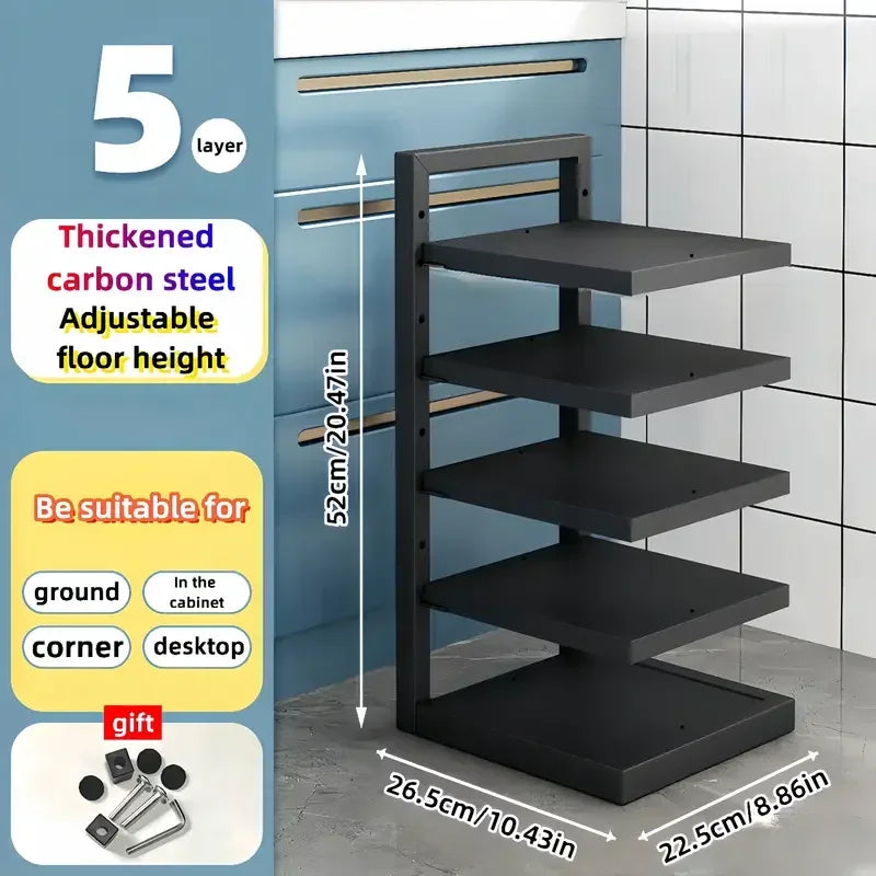 Adjustable Stainless Steel Pot & Pan Organizer Rack