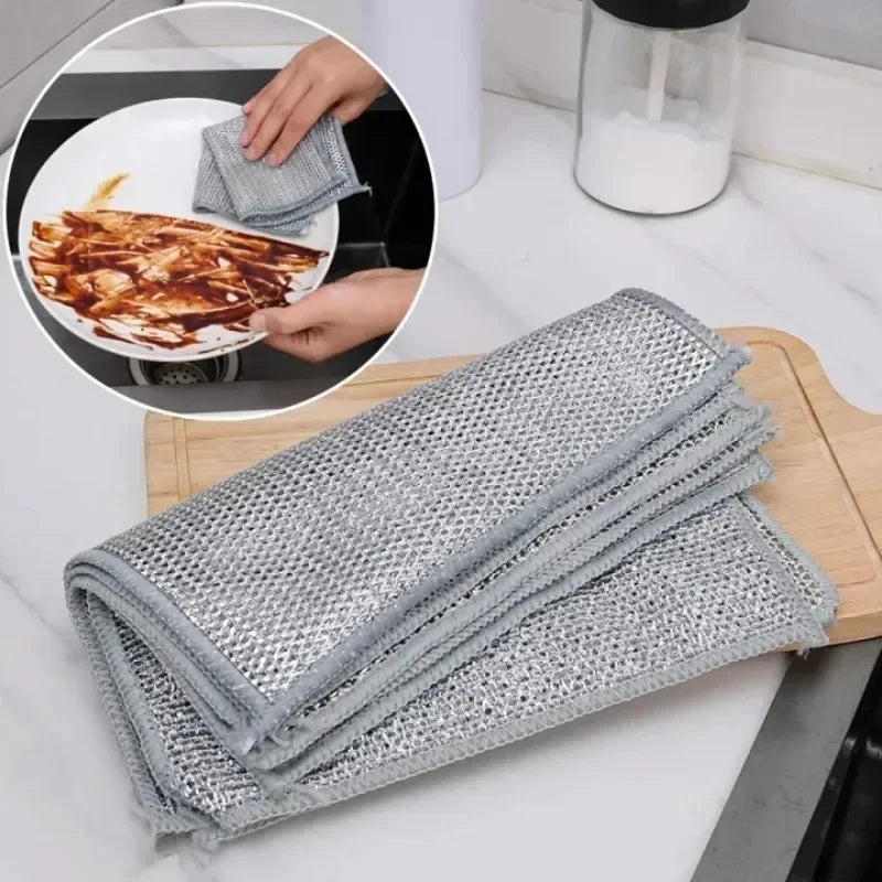 Steel Wire Cleaning Cloth – Reusable Kitchen Scrubbing Pads