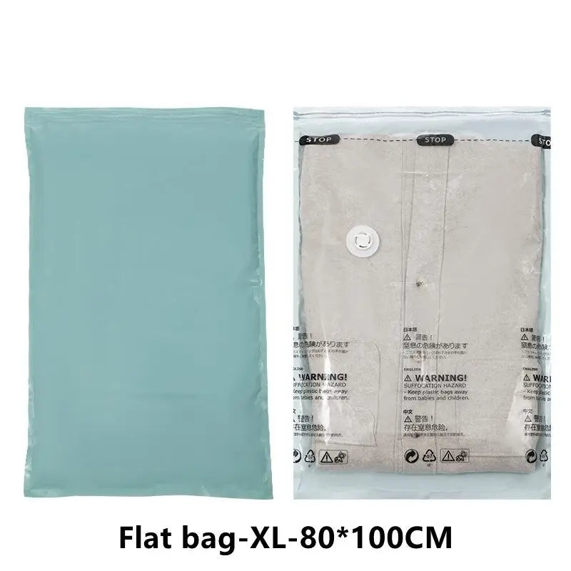 No-Pump Vacuum Storage Bags – Space-Saving Clothes & Bedding Organizer