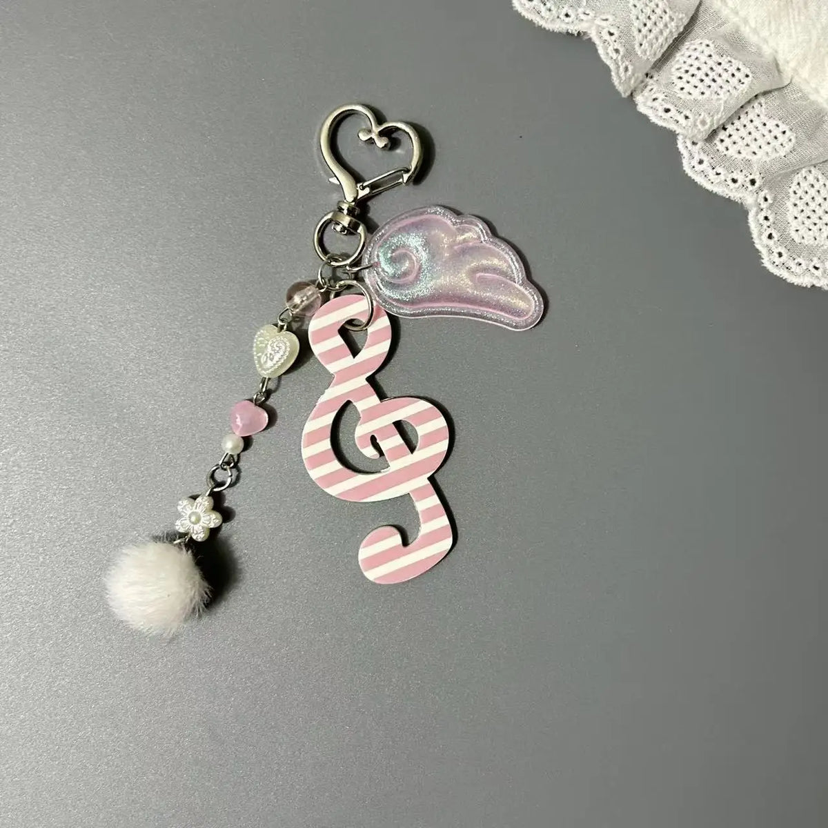 Kawaii Retro Music Note Keychain – Cute Bag Charm