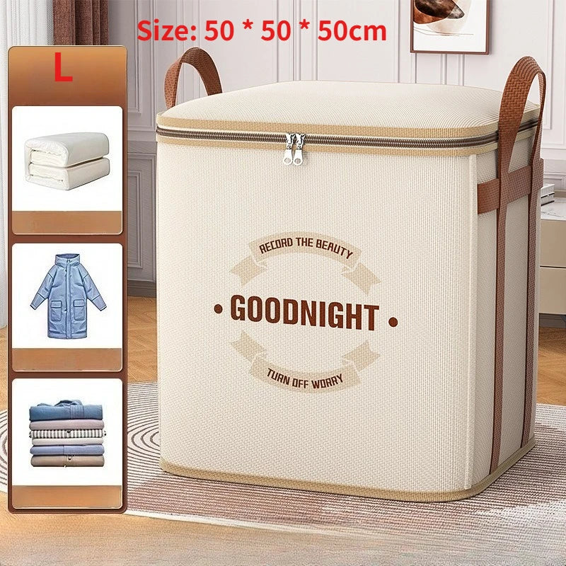 Large Clothes Storage Bag with Reinforced Handles – Foldable Home Organizer