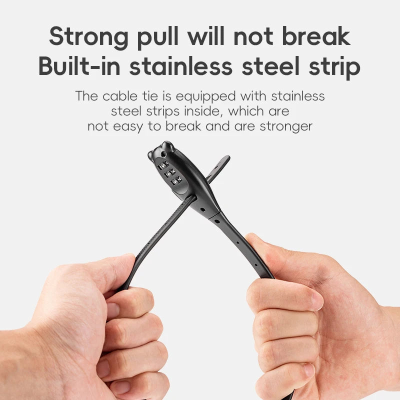 ROCKBROS Portable Bicycle Cable Lock – Compact Anti-Theft Bike Security Lock