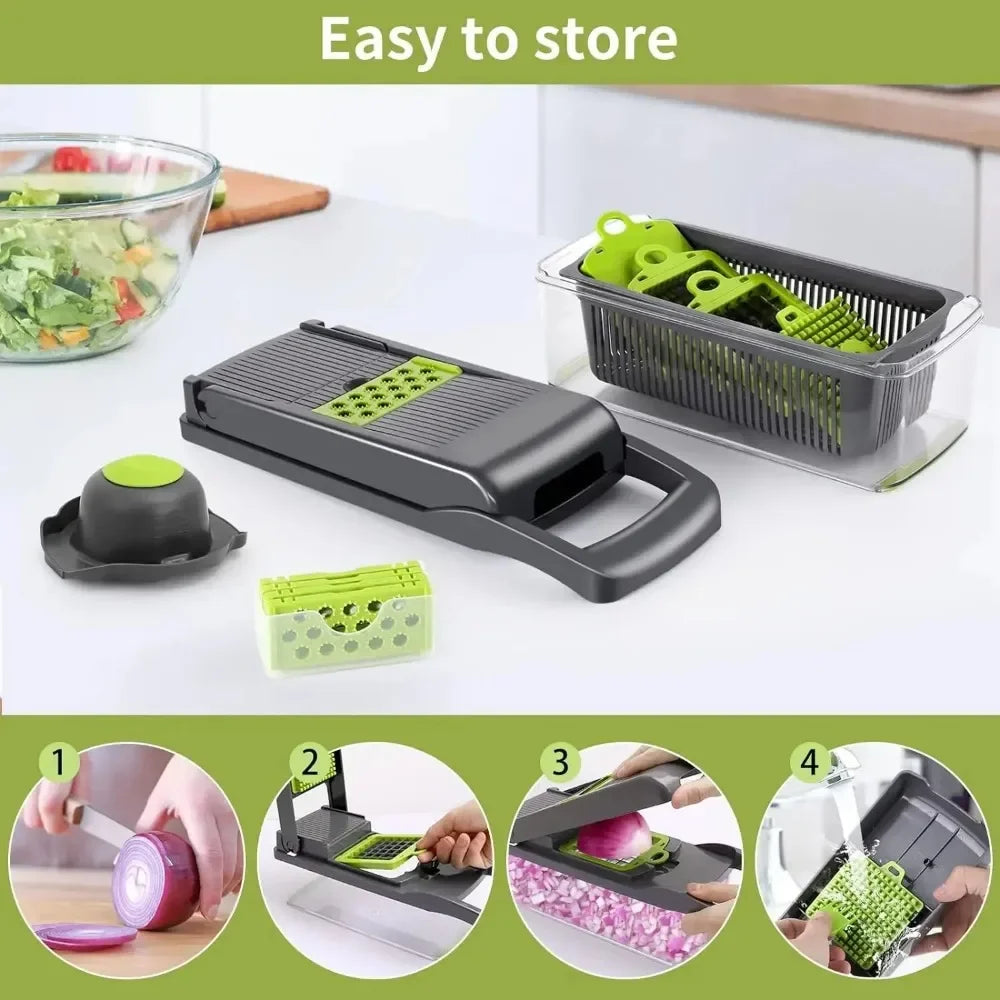 Multifunction Vegetable Chopper & Slicer – Handheld Food Cutter