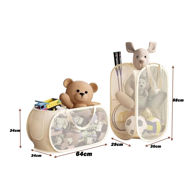 Large Capacity Kids Toy Storage Basket – Foldable Laundry & Home Organizer