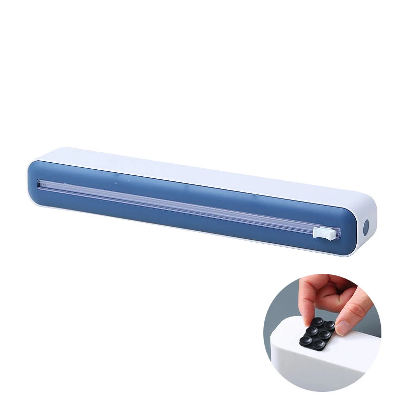Magnetic Plastic Wrap Dispenser with Cutter – Kitchen Food Film Organizer
