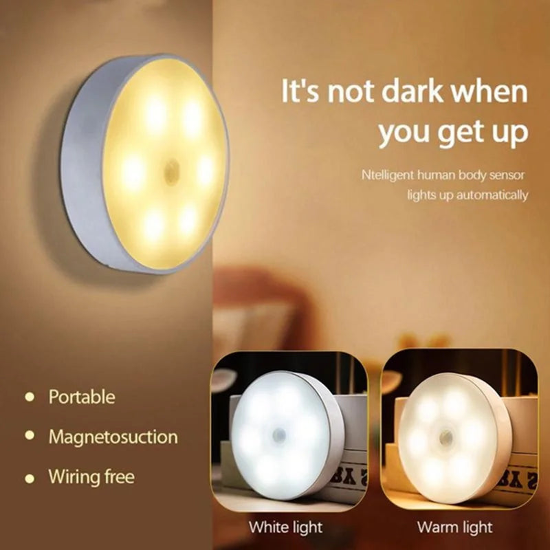 Rechargeable Motion Sensor LED Night Light – Wireless Bedside Lamp