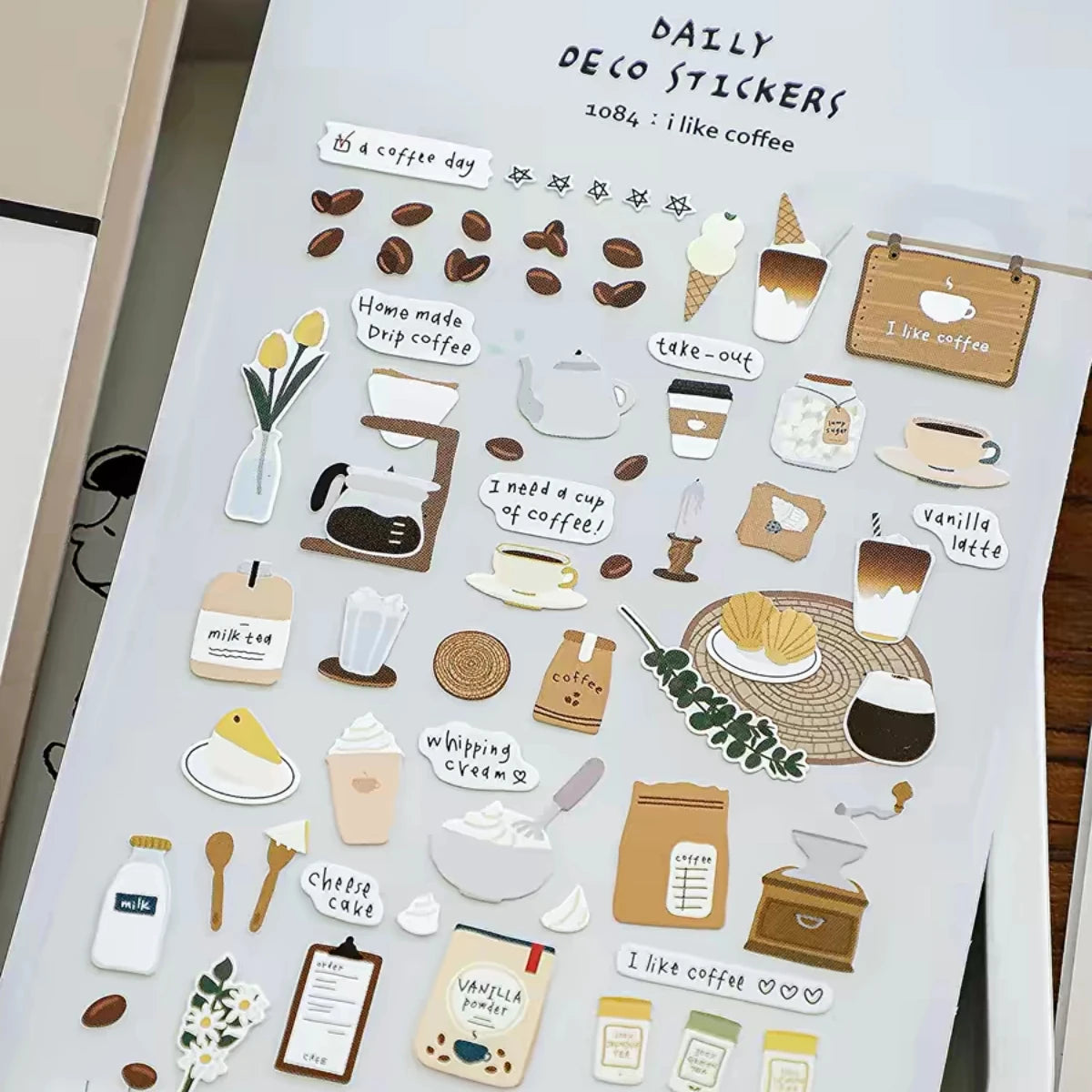 Korean Style Coffee Decorative Stickers for Journaling