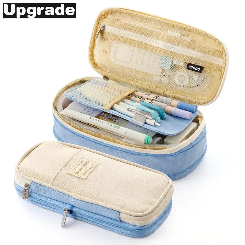 Macaron Color Large Capacity Double-Layer Pencil Case