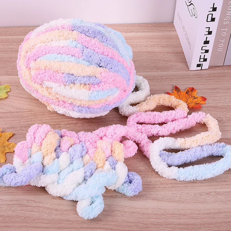 Extra Thick Hand-Knitted Chunky Yarn Blanket
