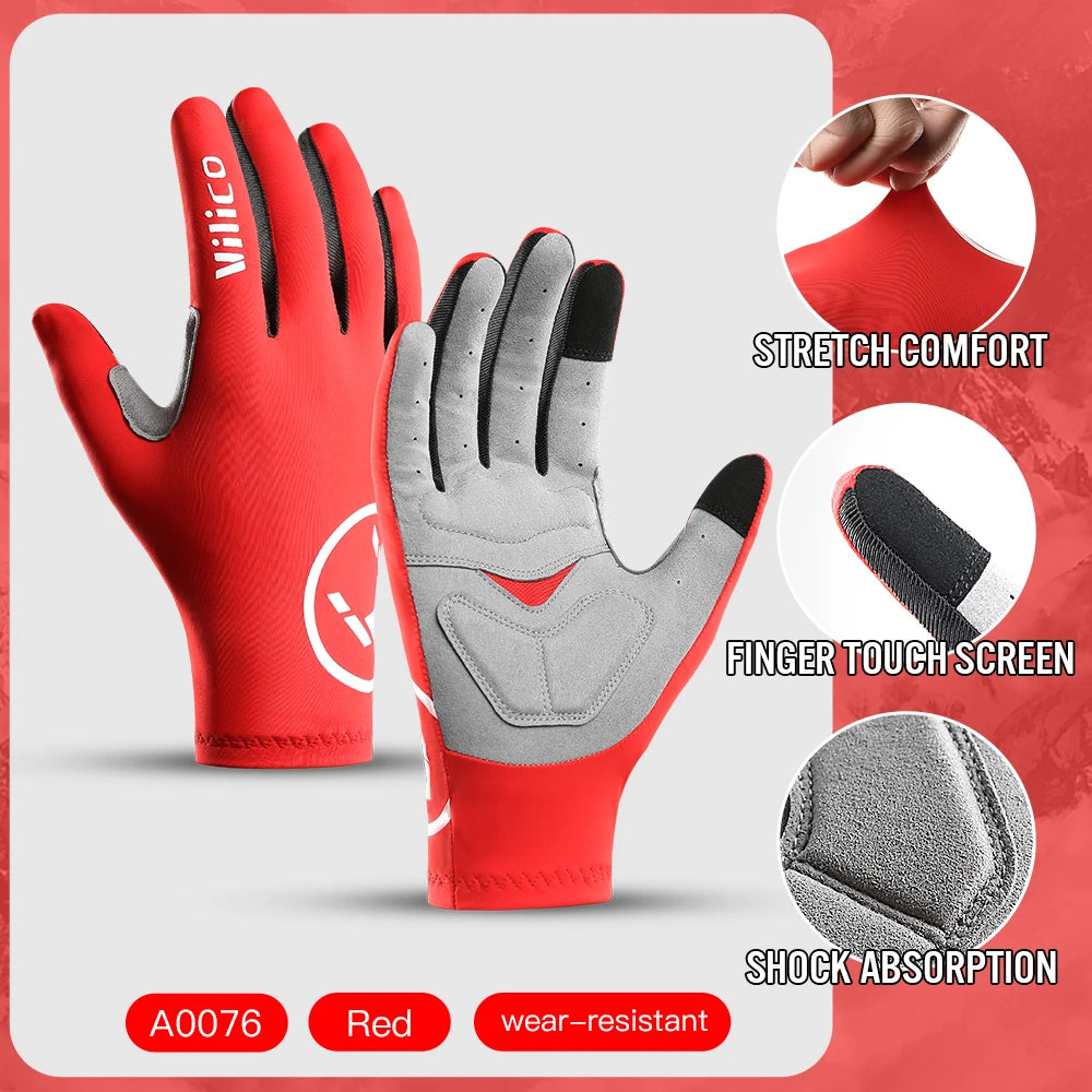 Touchscreen Full Finger Cycling Gloves – Lightweight Outdoor Sports Gloves