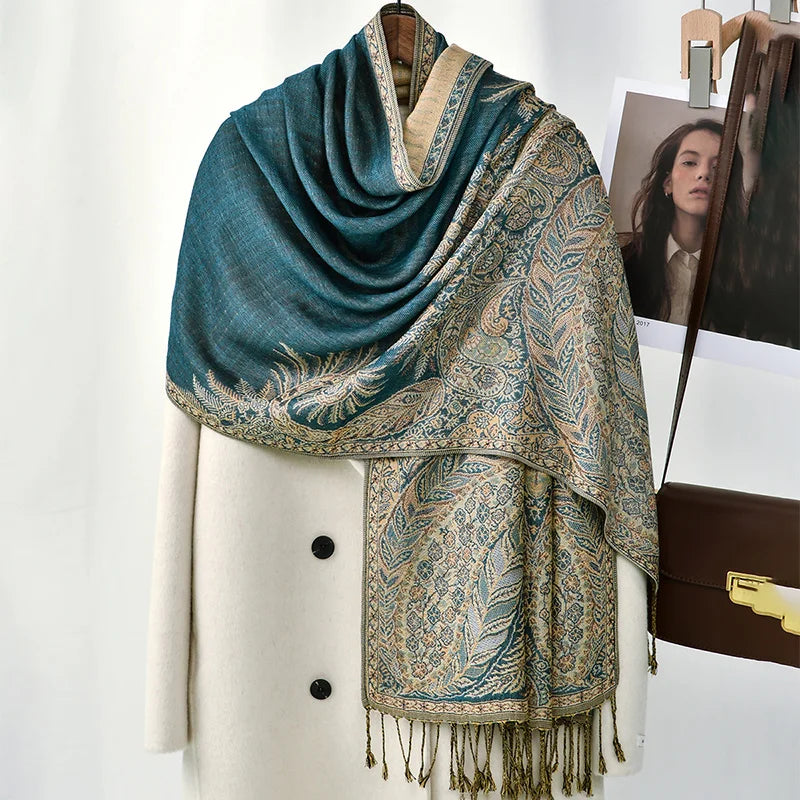 Women's Ethnic Paisley Pattern Large Scarf & Shawl