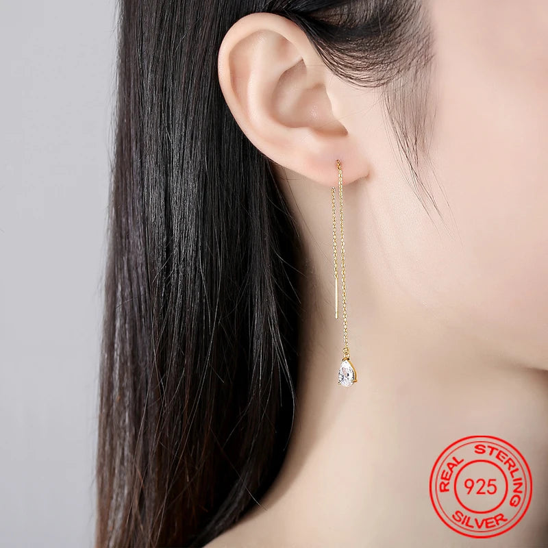 Women's Elegant Water Drop Chain Earrings
