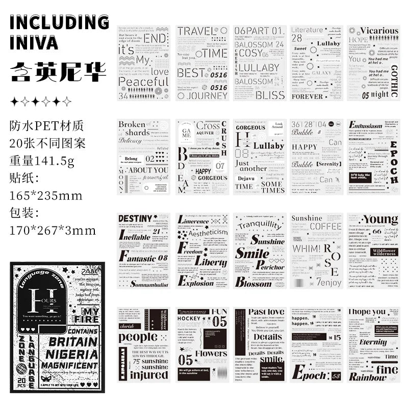 Large English Alphabet Sticker Book – DIY Scrapbooking & Journal Decor
