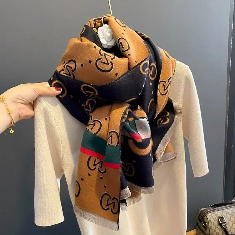 Women's Elegant Patterned Winter Scarf – Warm Fashion Shawl