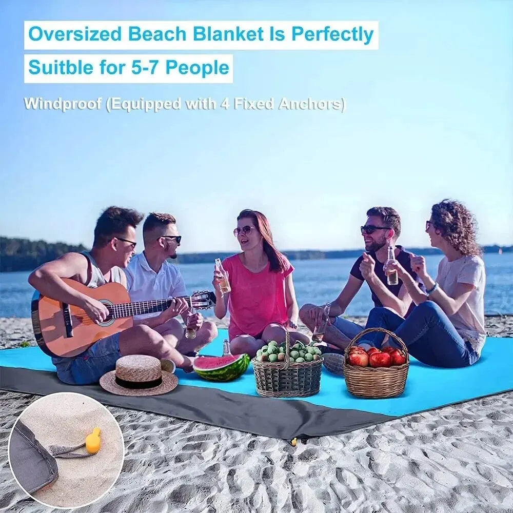200 × 140cm Sandproof Waterproof Beach Blanket – Lightweight Outdoor Picnic Mat