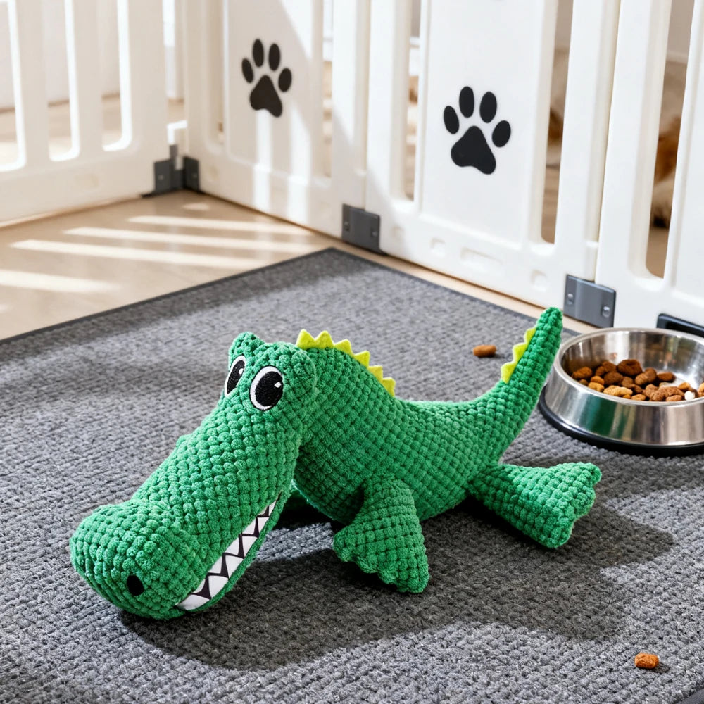 Crocodile Plush Squeaky Toy for Dogs – Interactive Chew & Play Toy