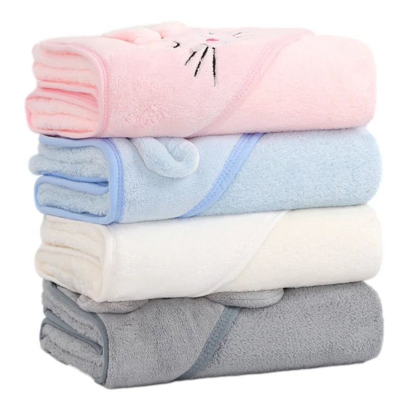 Cartoon Animal Hooded Baby Bath Towel – Soft Newborn & Toddler Wrap
