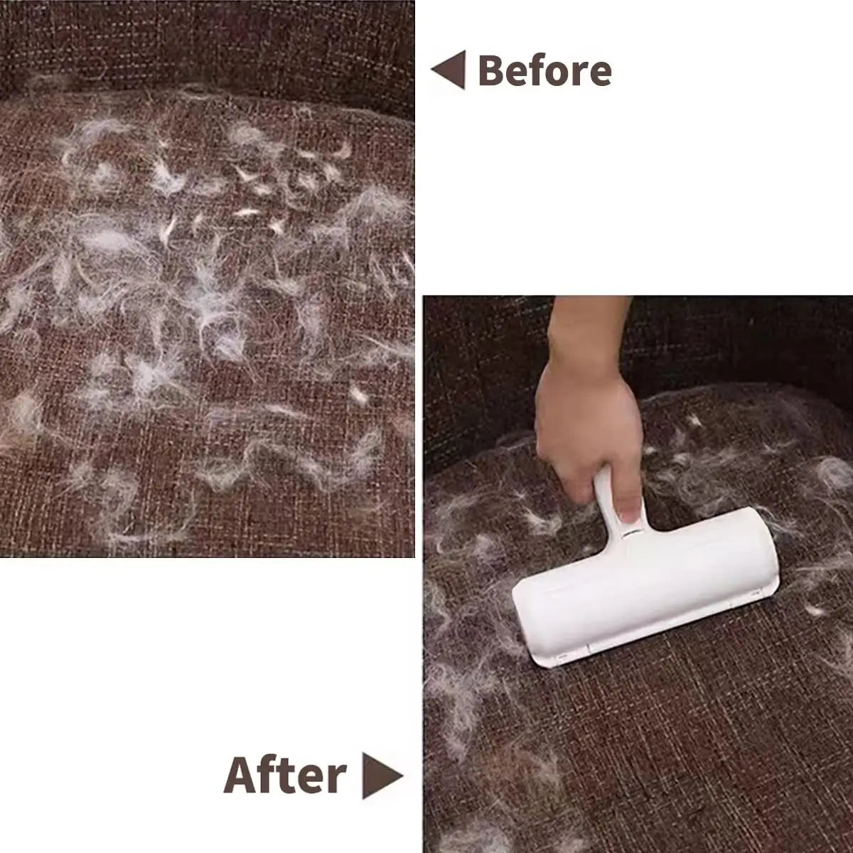 Reusable Pet Hair Remover Roller with Self-Cleaning Base