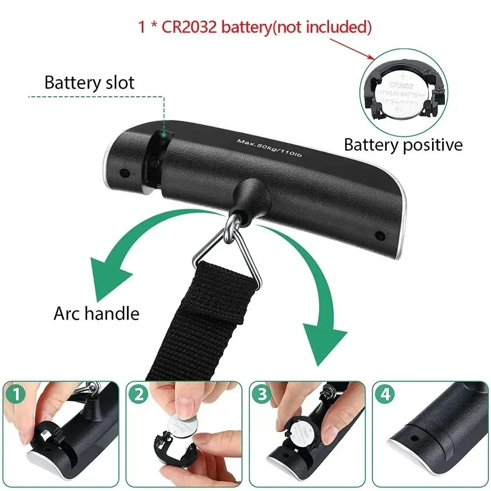 Portable Digital Luggage Scale 110lb/50kg with LCD Display