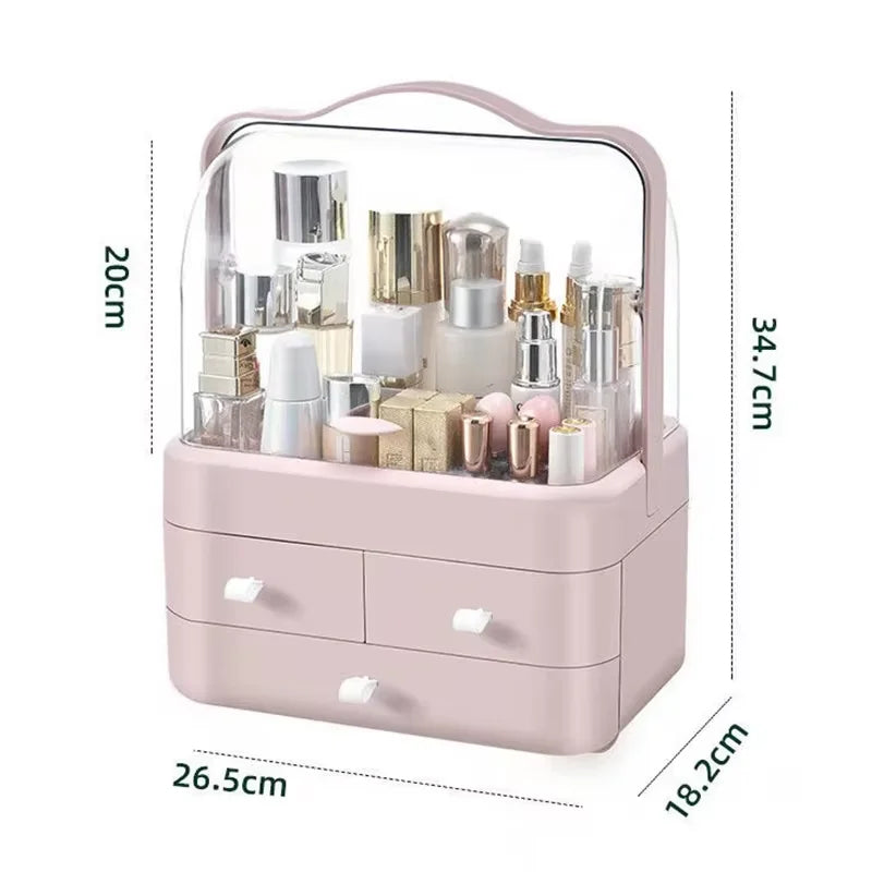 Dust-Proof Makeup Organizer with 3 Drawers