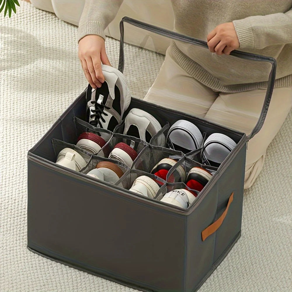 Foldable Oxford Fabric Shoe Organizer – Closet Storage Box