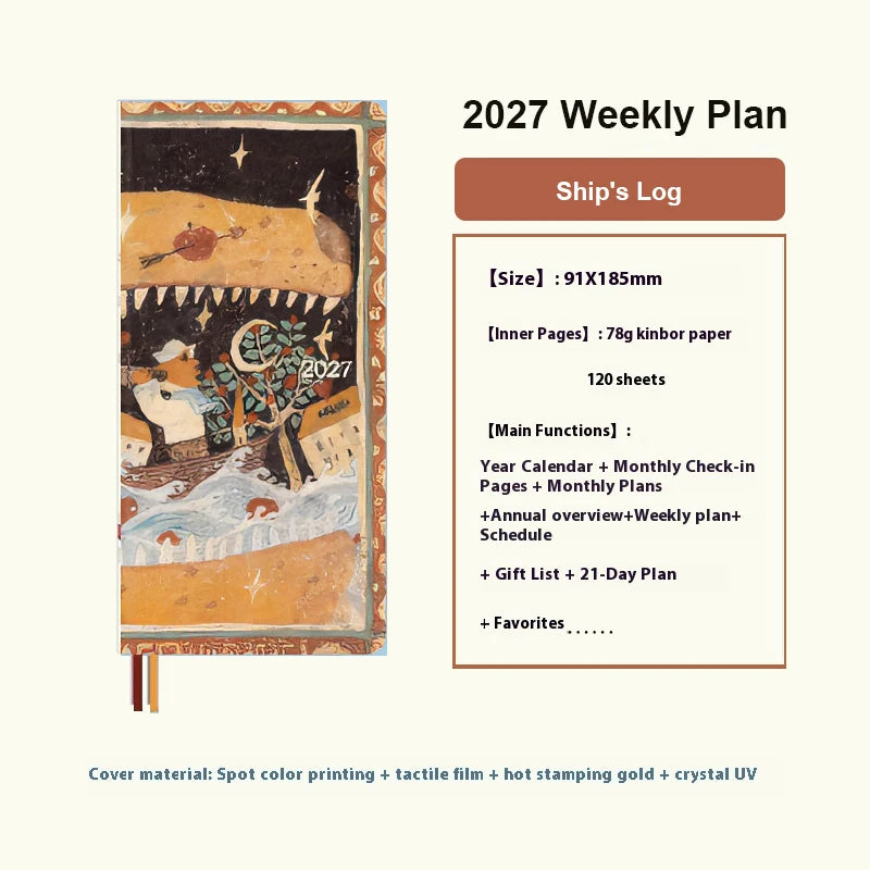2027 Weekly Planner Notebook – Cute A5 Daily Agenda & Organizer