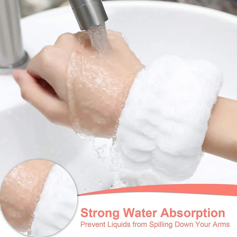 Soft Microfiber Wrist Wash Bands for Face Washing
