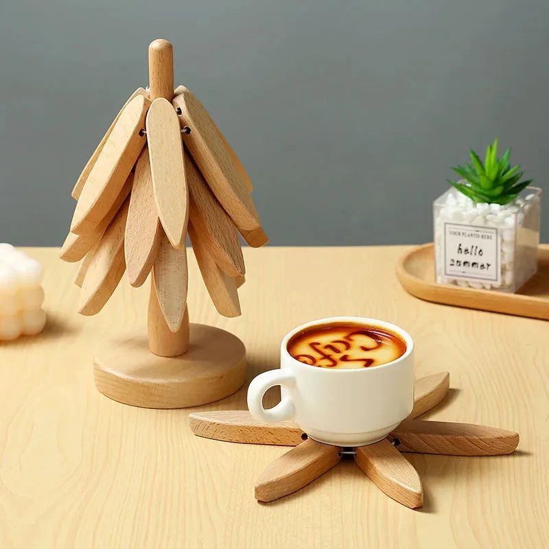 Wooden Christmas Tree Trivet – Heat Resistant Table Mat & Holiday Decor