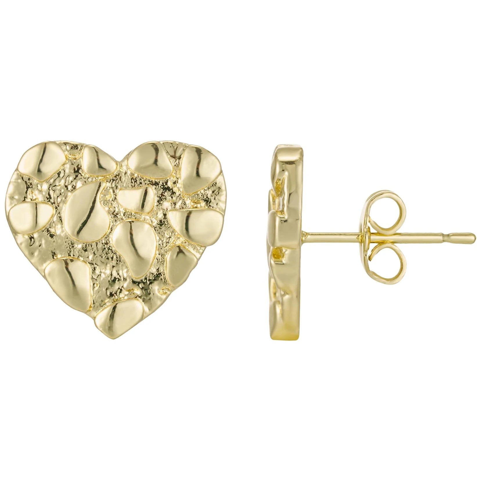 Unisex Gold-Tone Round Stud Earrings