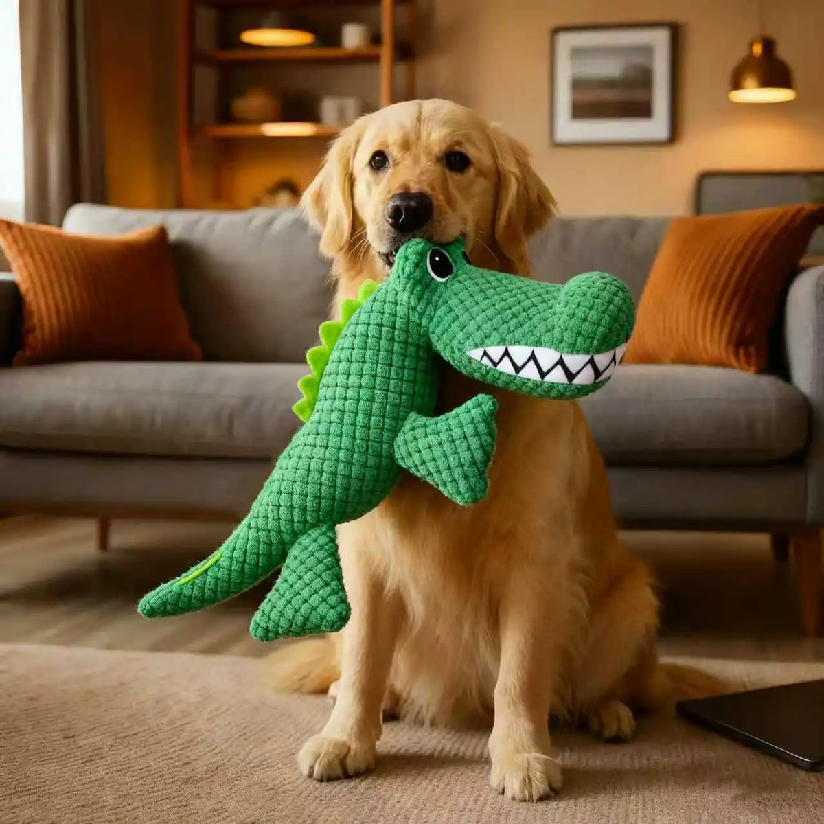Crocodile Plush Squeaky Toy for Dogs – Interactive Chew & Play Toy