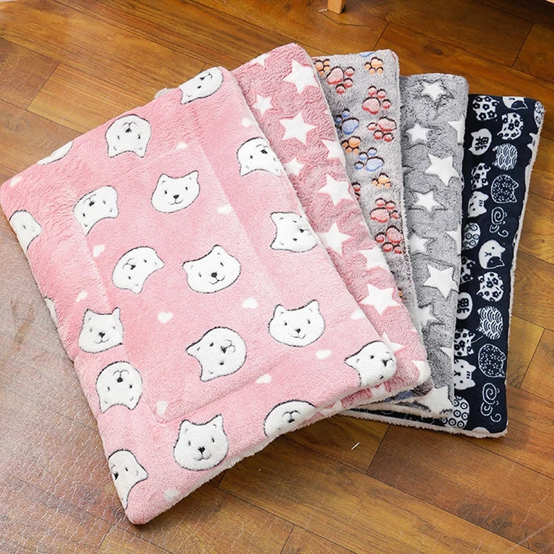 Cozy Flannel Sleeping Mat for Cats & Small Dogs