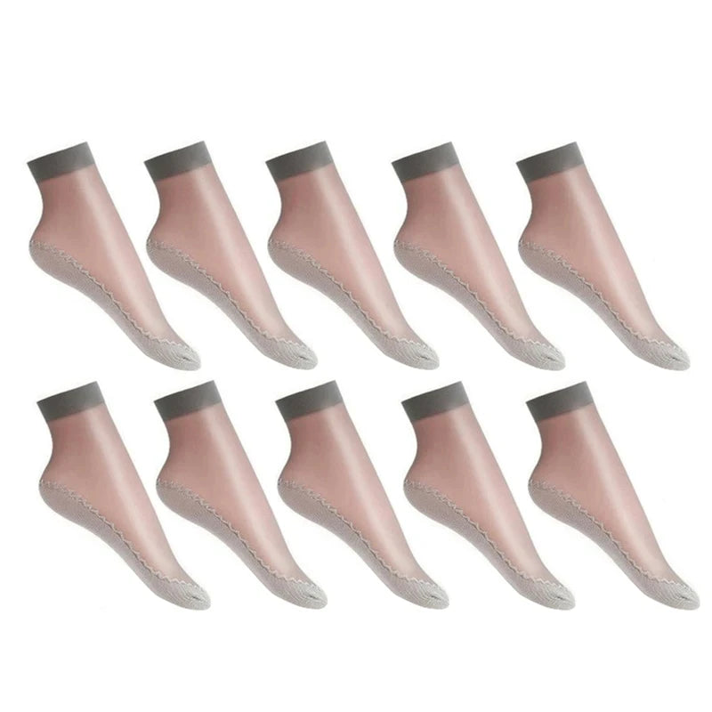 10-Pair Women's Ultra-Thin Summer Socks – Soft Breathable Everyday Socks