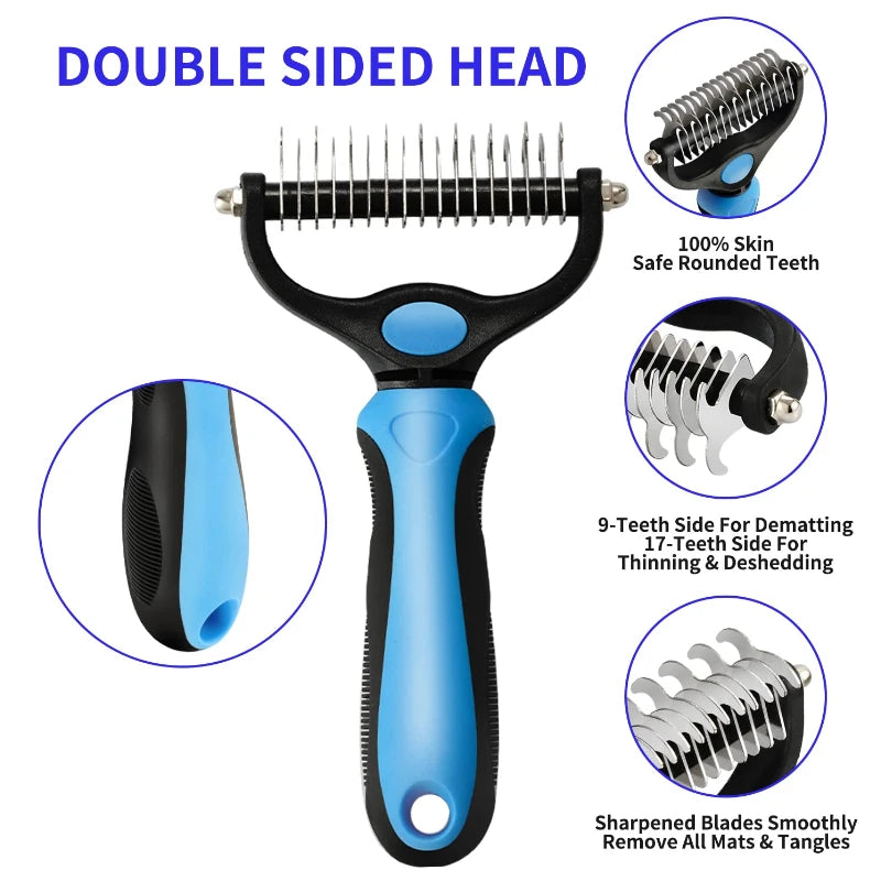 Self-Cleaning Pet Deshedding Brush for Dogs and Cats