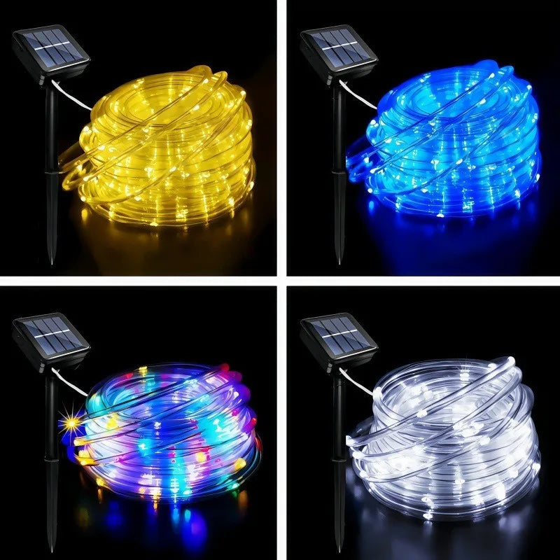 Solar LED Rope String Lights – Outdoor Christmas & Garden Decor