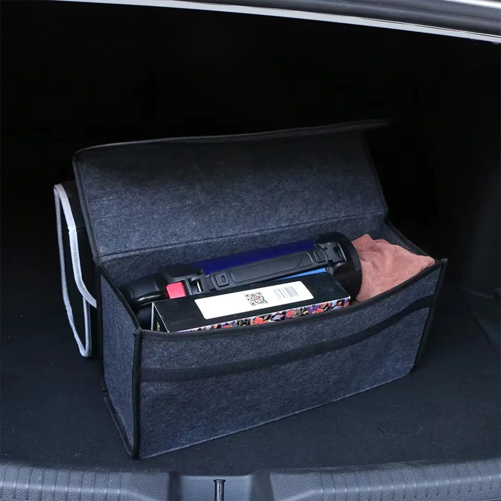 Car Trunk Felt Storage Box – Foldable Vehicle Organizer Bag