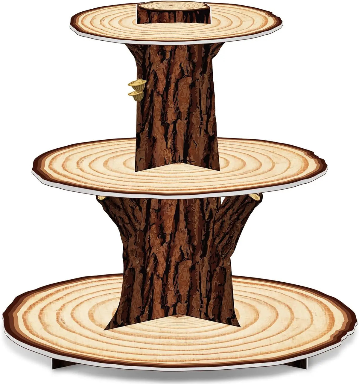 3-Tier Wooden Cupcake Stand – Rustic Dessert Display for Parties