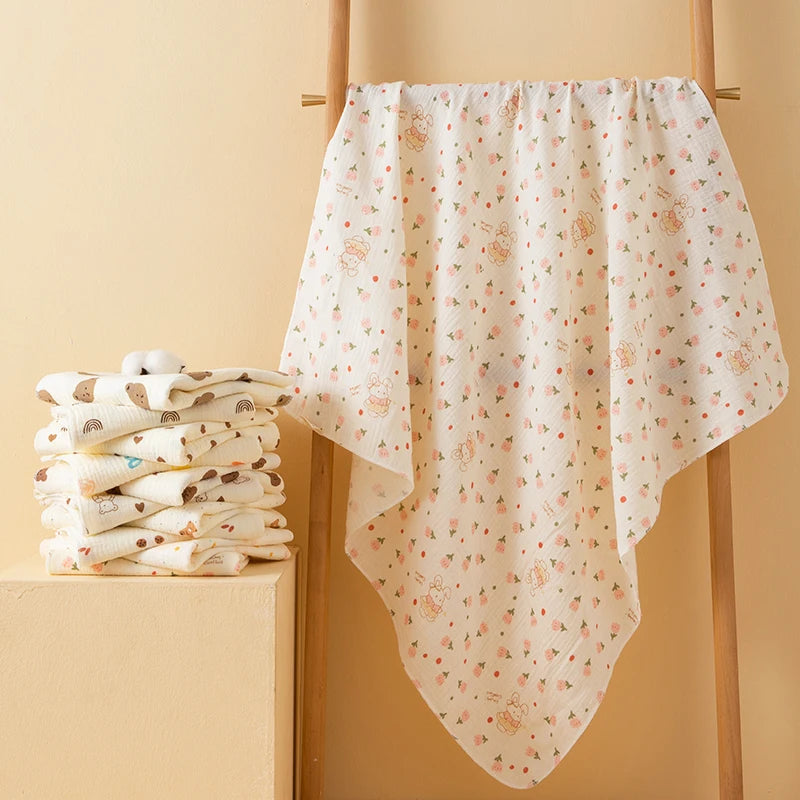 Soft Printed Gauze Baby Blanket & Swaddle