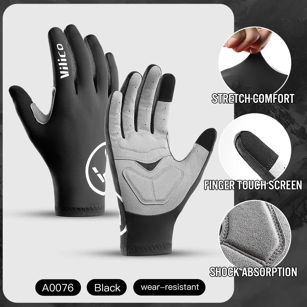 Touchscreen Full Finger Cycling Gloves – Lightweight Outdoor Sports Gloves