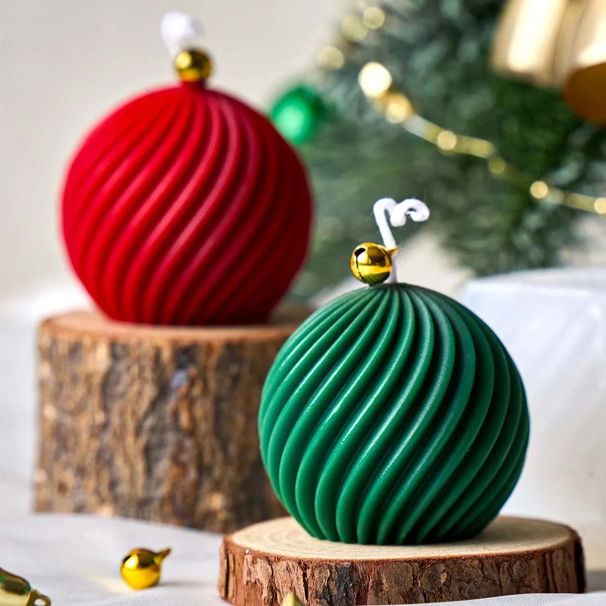 Christmas Decor3D Christmas Ball Silicone Candle Mold – DIY Holiday Candle Making