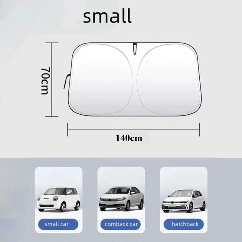 Auto Folding Car Windshield Sun Shade – Reflective Front Window Cover