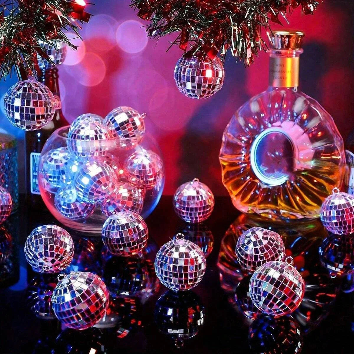 10pcs Mini Mirror Disco Balls – Reflective Hanging Party Decor