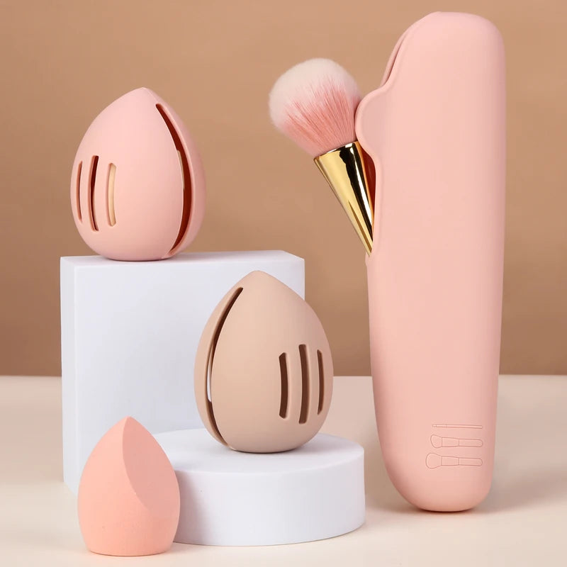 Large Travel Makeup Brush & Sponge Holder Case