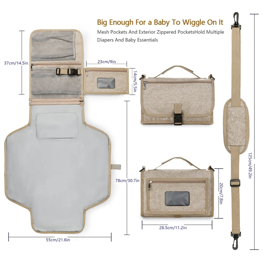 3-in-1 Baby Diaper Changing Pad – Waterproof Portable Travel Organizer
