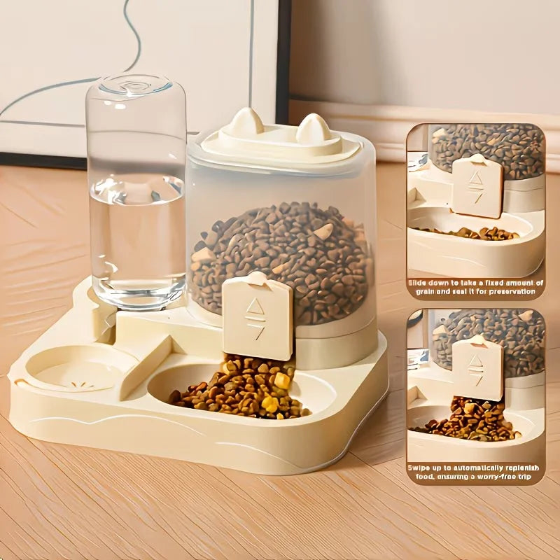 2-in-1 Automatic Pet Feeder & Water Dispenser for Dogs and Cats